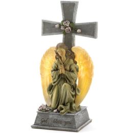 Accent Plus Solar Lighted God Bless You Angel Cross