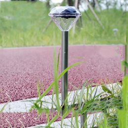 Solar-powered straight pole diamond Lawn lamp