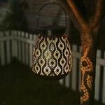 Solar Waterproof Ironwork Hollow Hanging Light