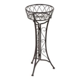 Summerfield Terrace Black Iron Plant Stand with Basket