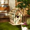 Songbird Valley Knotty Wood Moss-Covered Bird House