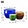 Accent Plus Embossed Jewel Tone Ceramic Planter Set