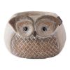 Accent Plus Owl Garden Planter with Solar Light-Up Eyes