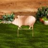 Accent Plus Corrugated Metal Garden Stake - Pig