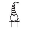 Accent Plus Metal Gnome Garden Stake - Tall Striped Hat