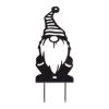 Accent Plus Metal Gnome Garden Stake - Striped Hat