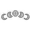 5Pcs 3D Moon Phases Wall Hanging Decor Natural Design Moon Cycle Variation Wooden Bedroom Stickers Home Bedroom Wall Decor Craft