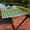 Heavy Duty Quilted Fabric Hammock Two-Person with Spreader Bars - 450 lb Weight Capacity