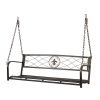 Metal Porch Swing, Heavy Duty Steel Patio Porch Swing Chair for Outdoors, Weather Resistant Swing Chair Bench