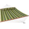 Heavy Duty Quilted Fabric Hammock Two-Person with Spreader Bars - 450 lb Weight Capacity