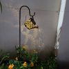 Backyard Patio Hanging Solar Metal Lamp Retro Money Hole Hollow Wind Light