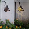 Backyard Patio Hanging Solar Metal Lamp Retro Money Hole Hollow Wind Light