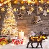 Wooden Animal Wolf Statue Creativity Wolf Totem Office Home Decorate Crafts Christmas Gift North Forest Elk Brown Wolf Ornaments