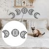 5Pcs 3D Moon Phases Wall Hanging Decor Natural Design Moon Cycle Variation Wooden Bedroom Stickers Home Bedroom Wall Decor Craft