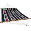 Heavy Duty Quilted Fabric Hammock Two-Person with Spreader Bars - 450 lb Weight Capacity