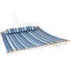 Heavy Duty Quilted Fabric Hammock Two-Person with Spreader Bars - 450 lb Weight Capacity