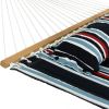 Heavy Duty Quilted Fabric Hammock Two-Person with Spreader Bars - 450 lb Weight Capacity