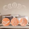 5Pcs 3D Moon Phases Wall Hanging Decor Natural Design Moon Cycle Variation Wooden Bedroom Stickers Home Bedroom Wall Decor Craft